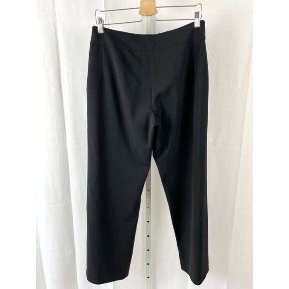 EILEEN FISHER Flat Front Side Zip Pants Wide Leg Trousers Black Size M - Picture 3 of 5